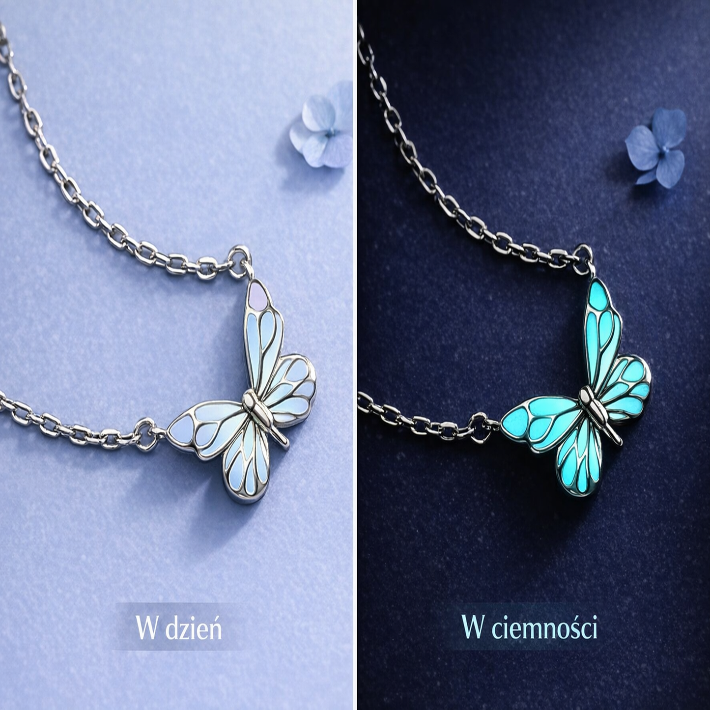 Naszyjnik Papillon Bleu – srebro 925